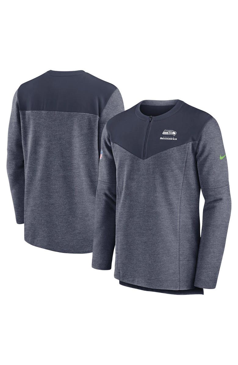 Nike Men's Nike College Navy Seattle Seahawks Sideline Lockup Performance Quarter-Zip Top, Main, color, Navy