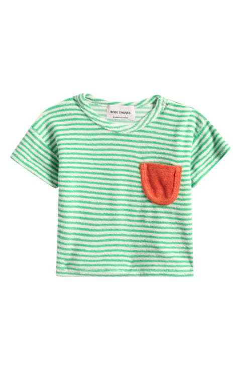 Green Stripes Terry Cloth T-Shirt (Baby)