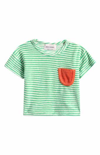 Green Stripes Terry Cloth T-Shirt