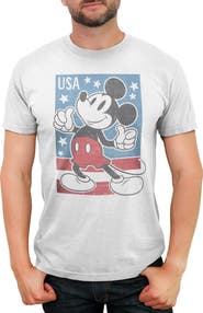 Mickey & Friends Men's Mickey & Friends American Stamp Graphic T-Shirt