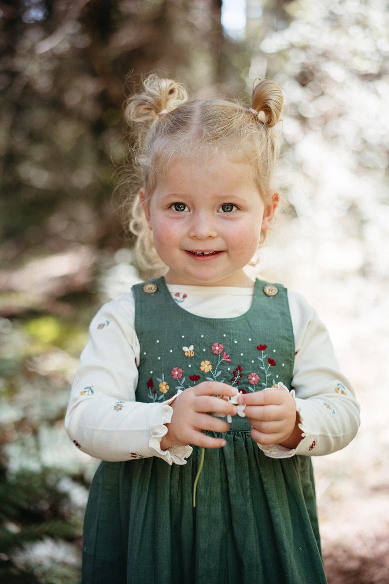 Corduroy Pinnie & Headband Set, Alternate, color, Glade