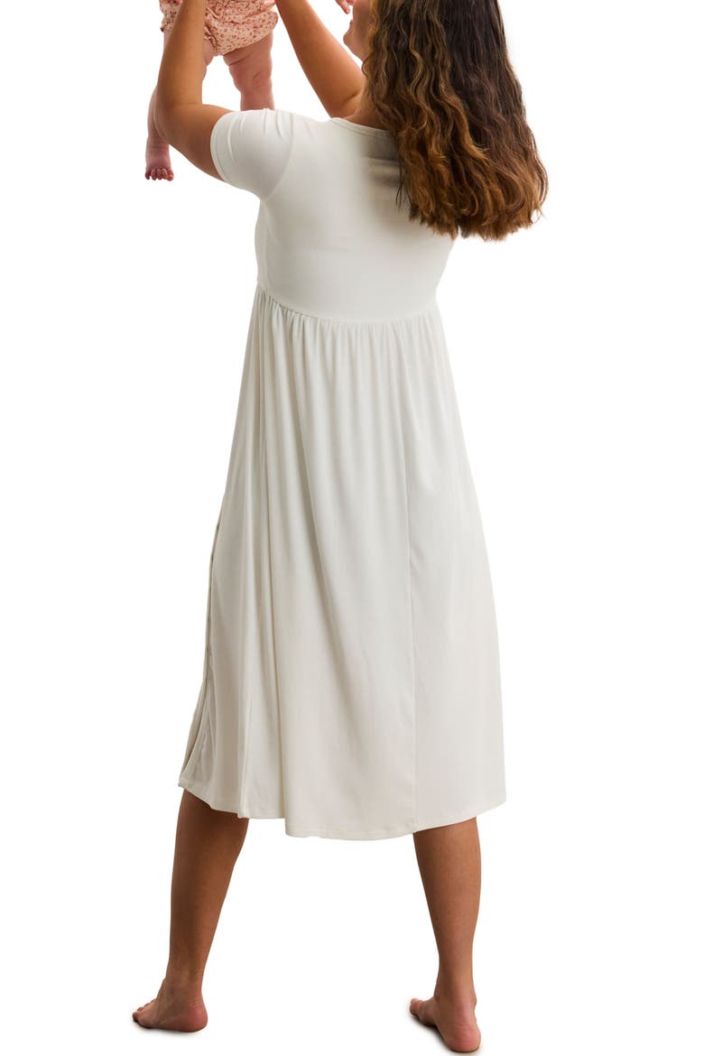 The Softest Rib Side Seam Nursing Maxi Dress, Alternate, color, White