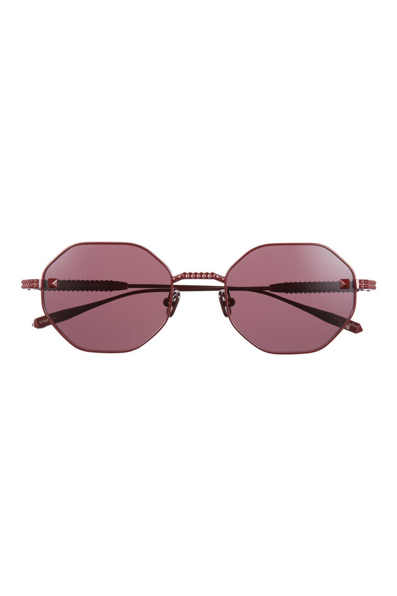 52mm Round Sunglasses, Main, color, BORDEAUX BORDEAUX BORDEAUX