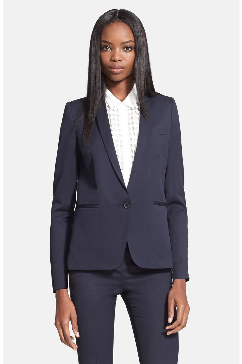 Stretch Wool Jacket, Main, color, NAVY