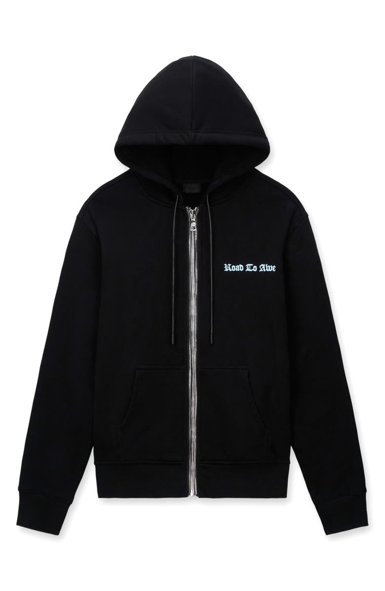 RtA Floyd Illuminated Zip Hoodie, Main, color, Black Illuminated Back