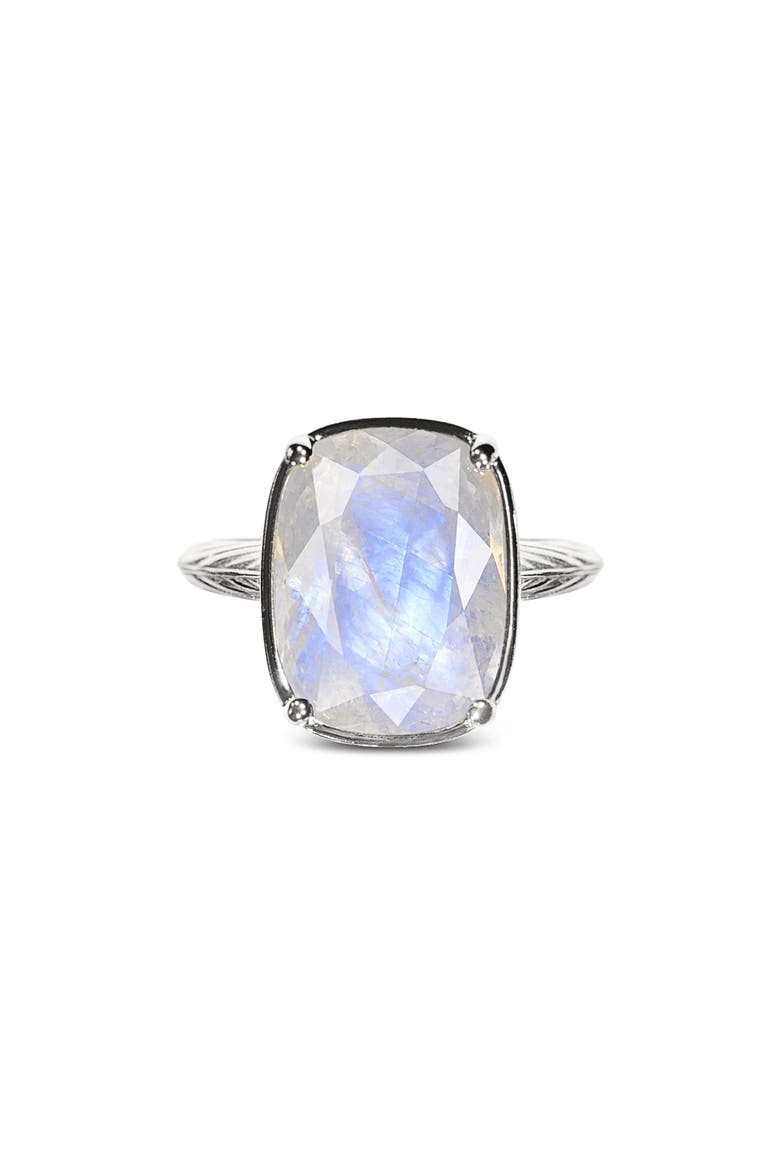 Sterling Silver Elongated Cushion Stone Ring, Main, color, SILVER