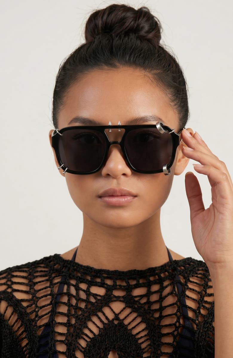 Fifth & Ninth Darcy 55mm Aviator Sunglasses, Alternate, color, 