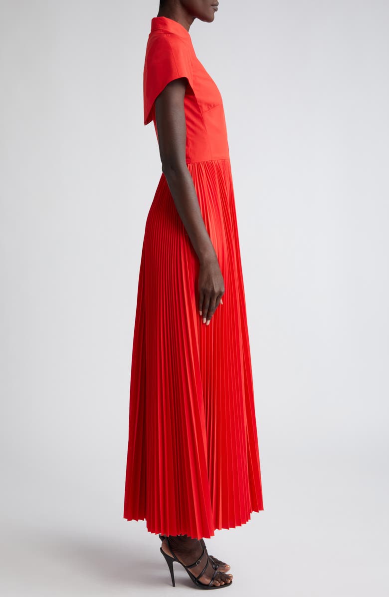 Brandon Maxwell Megan Pleated Cap Sleeve Cotton Shirtdress, Alternate, color, 