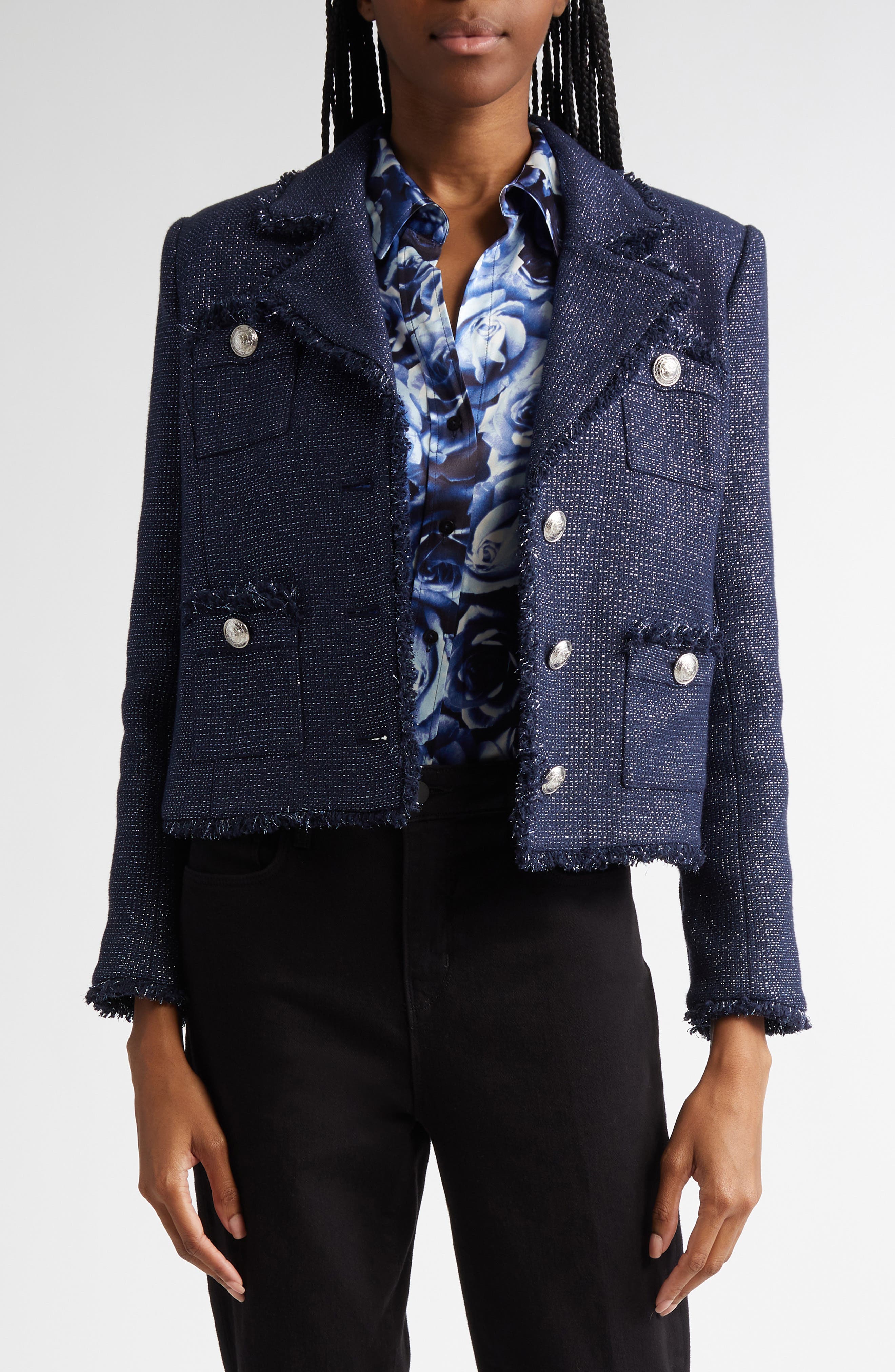 L'AGENCE Sylvia Metallic Blazer