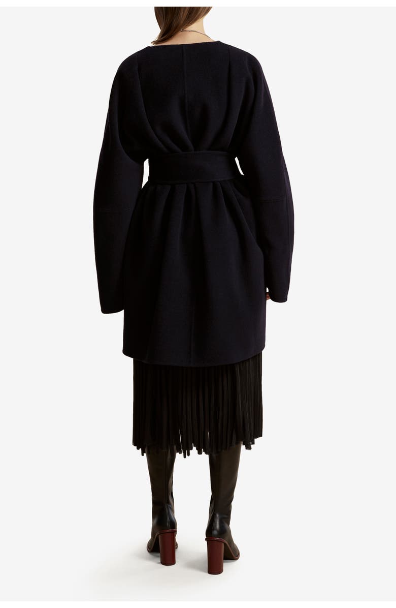 Marina Moscone Double Faced Wool Cocoon Coat, Alternate, color, Navy