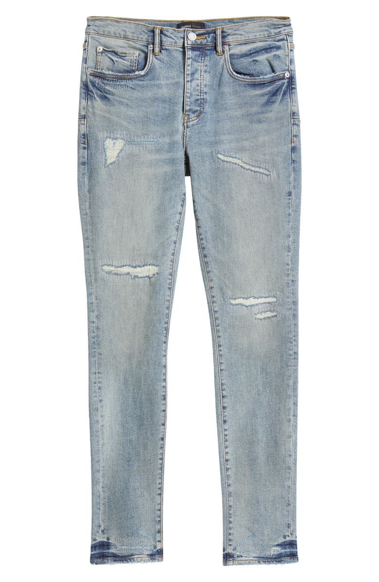 PURPLE BRAND Rip & Repair Skinny Jeans, Alternate, color, Light Indigo
