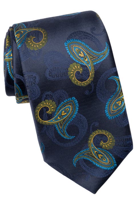 Romano - Extra Long Silk Jacquard Tie For Men