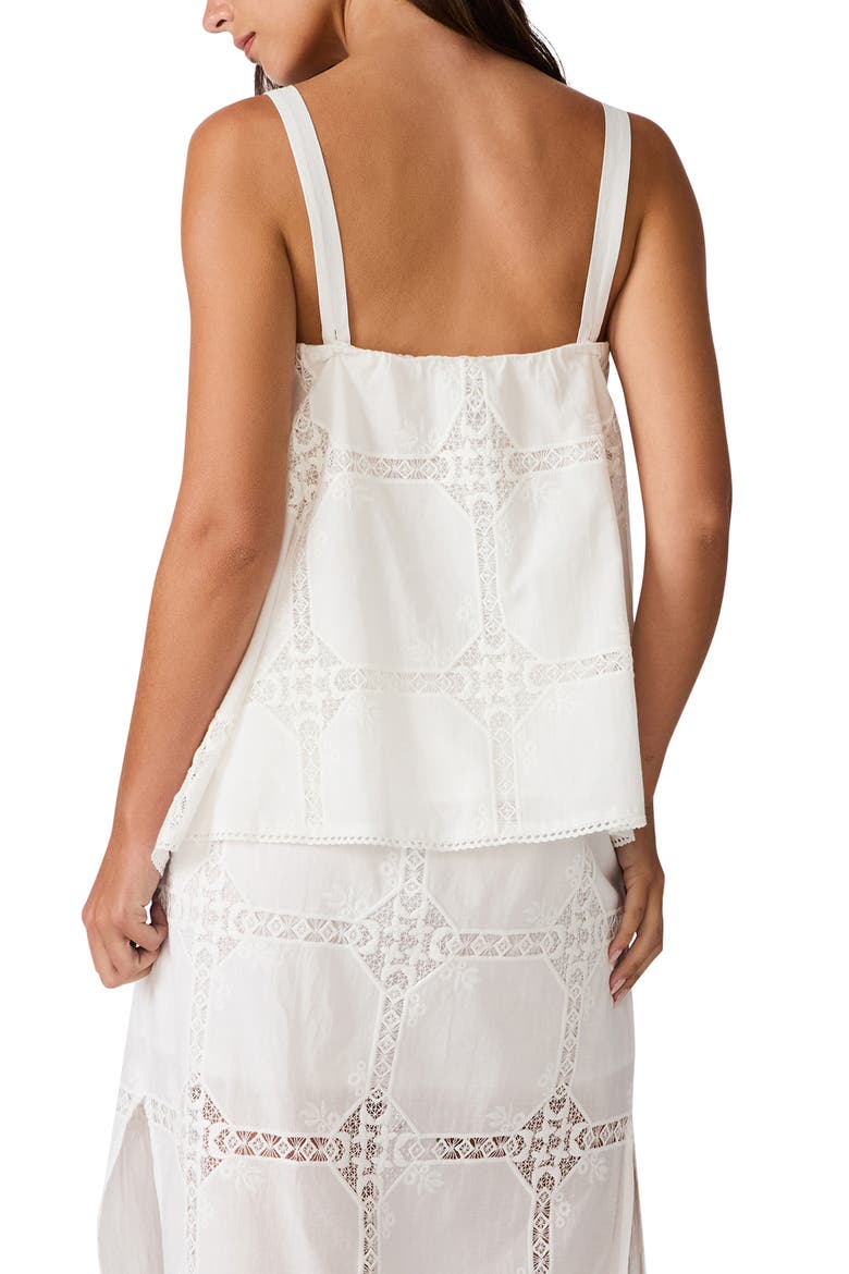 Ainslee Embroidered Detail High-Low Cotton Top, Alternate, color, ANTIQUE