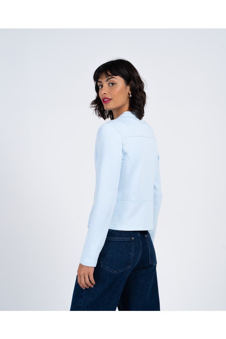 Sculpted Biker Jacket, Alternate, color, Ice Blue