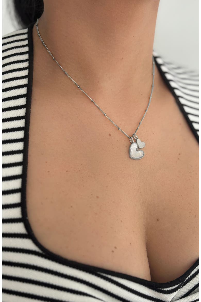 Set of 3 Assorted Heart Necklaces, Alternate, color, SILVER