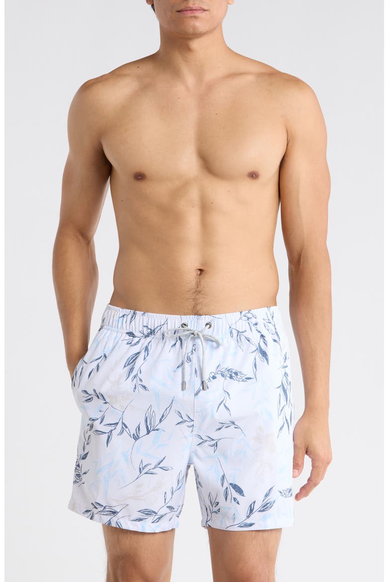 4-Way Stretch Volley Swim Trunks, Main, color, WHITE
