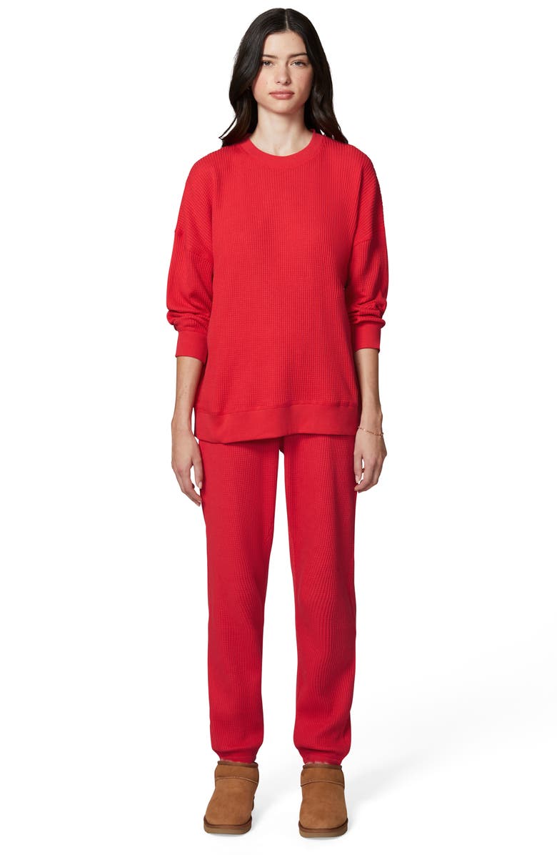 Florence by Mills Ovesize Crewneck Thermal Sweatshirt, Alternate, color, Scarlet
