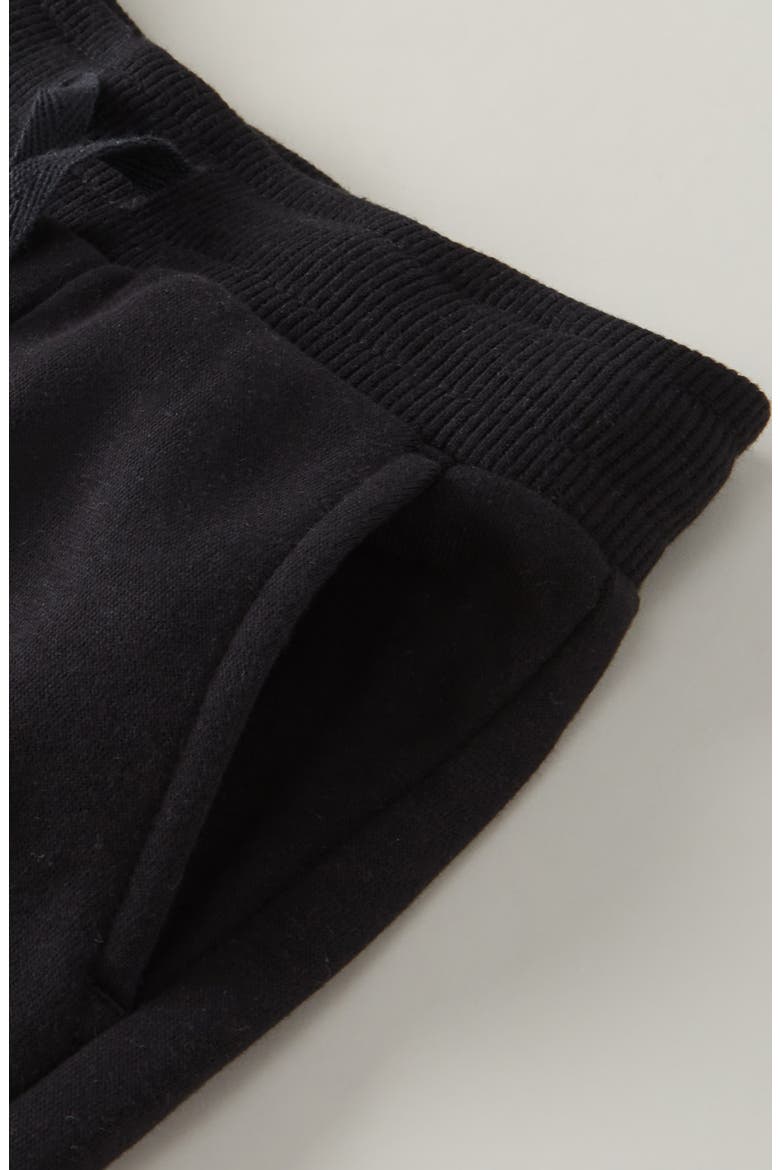 Kids' Cotton Blend Fleece Drawstring Shorts, Alternate, color, BLACK