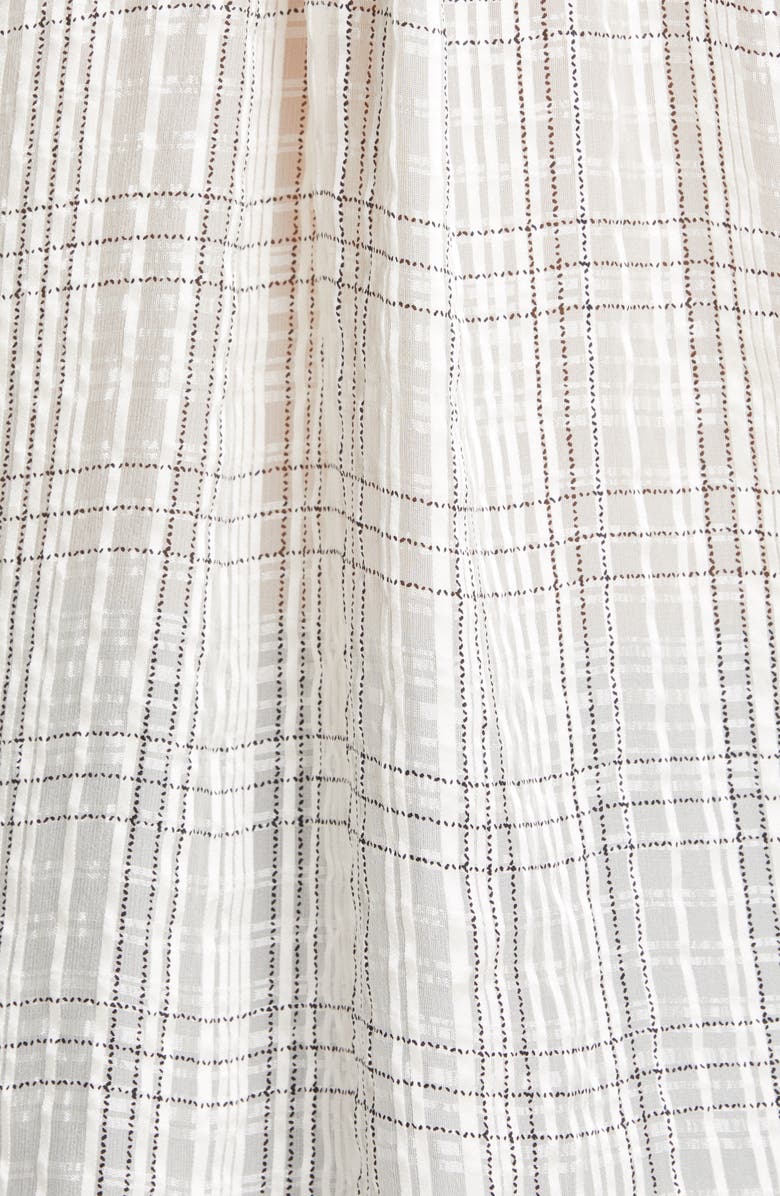 Rebecca Taylor Jules Textured Plaid Silk Blouse, Alternate, color, 