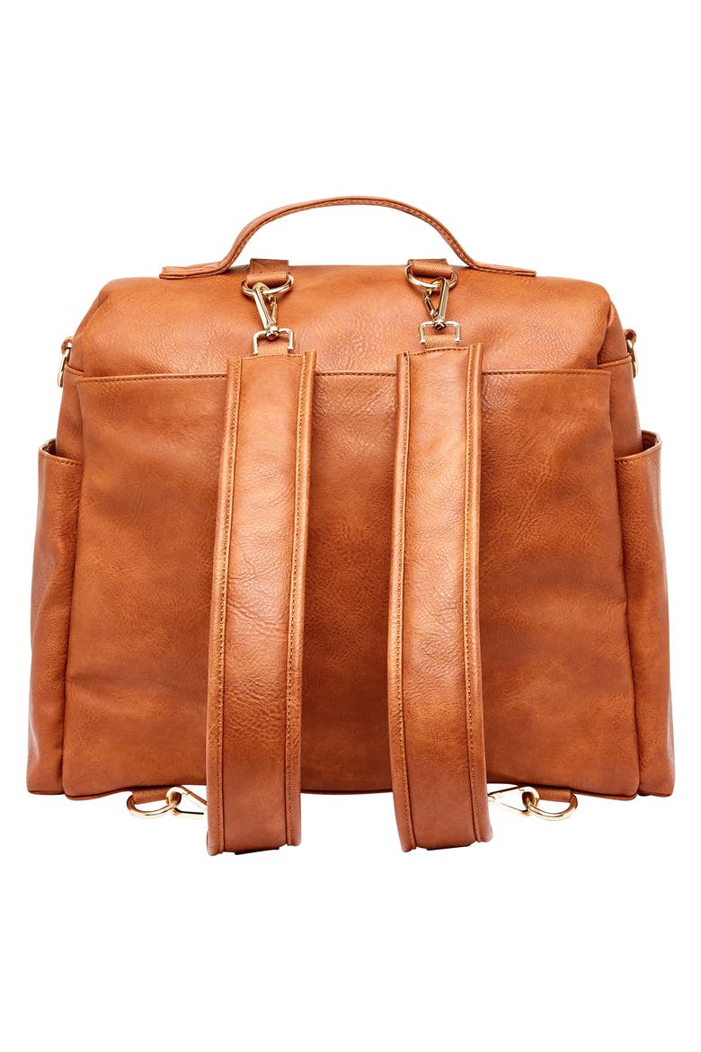 Cross Country Faux Leather Diaper Bag, Alternate, color, COGNAC