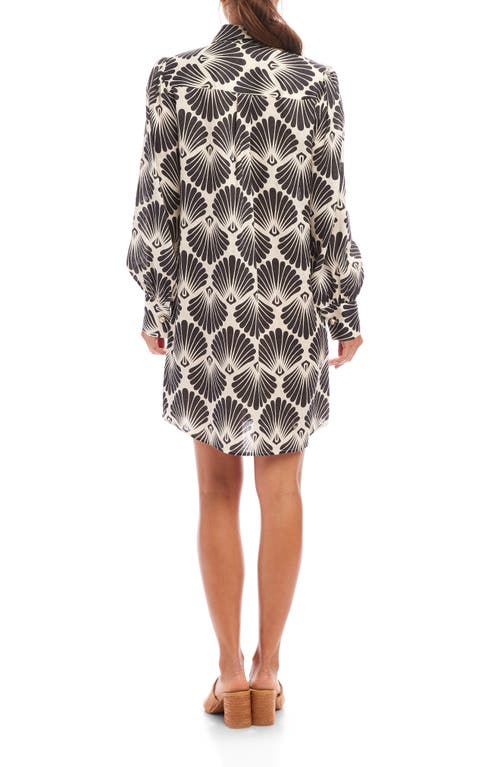 Karen Kane Blouson Sleeve Linen Shirtdress In Print In Print