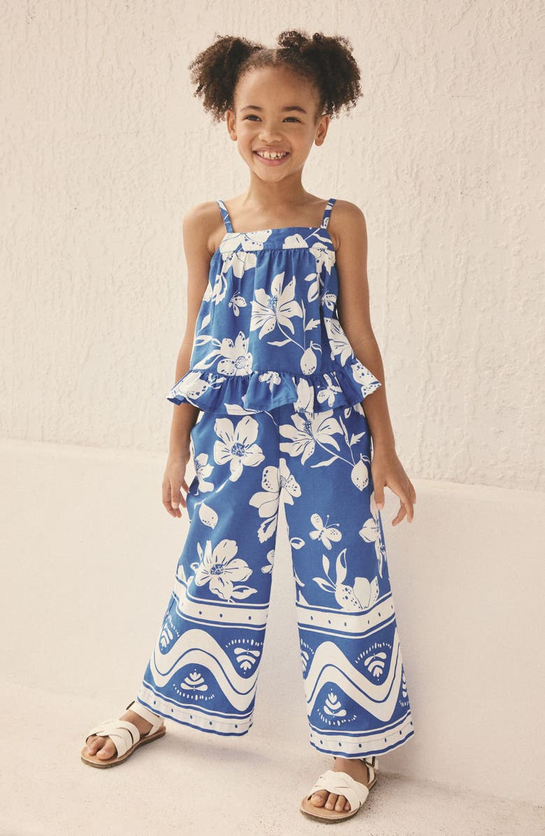 NEXT Kids' Floral Print Tank & Pants Set, Alternate, color, Blue