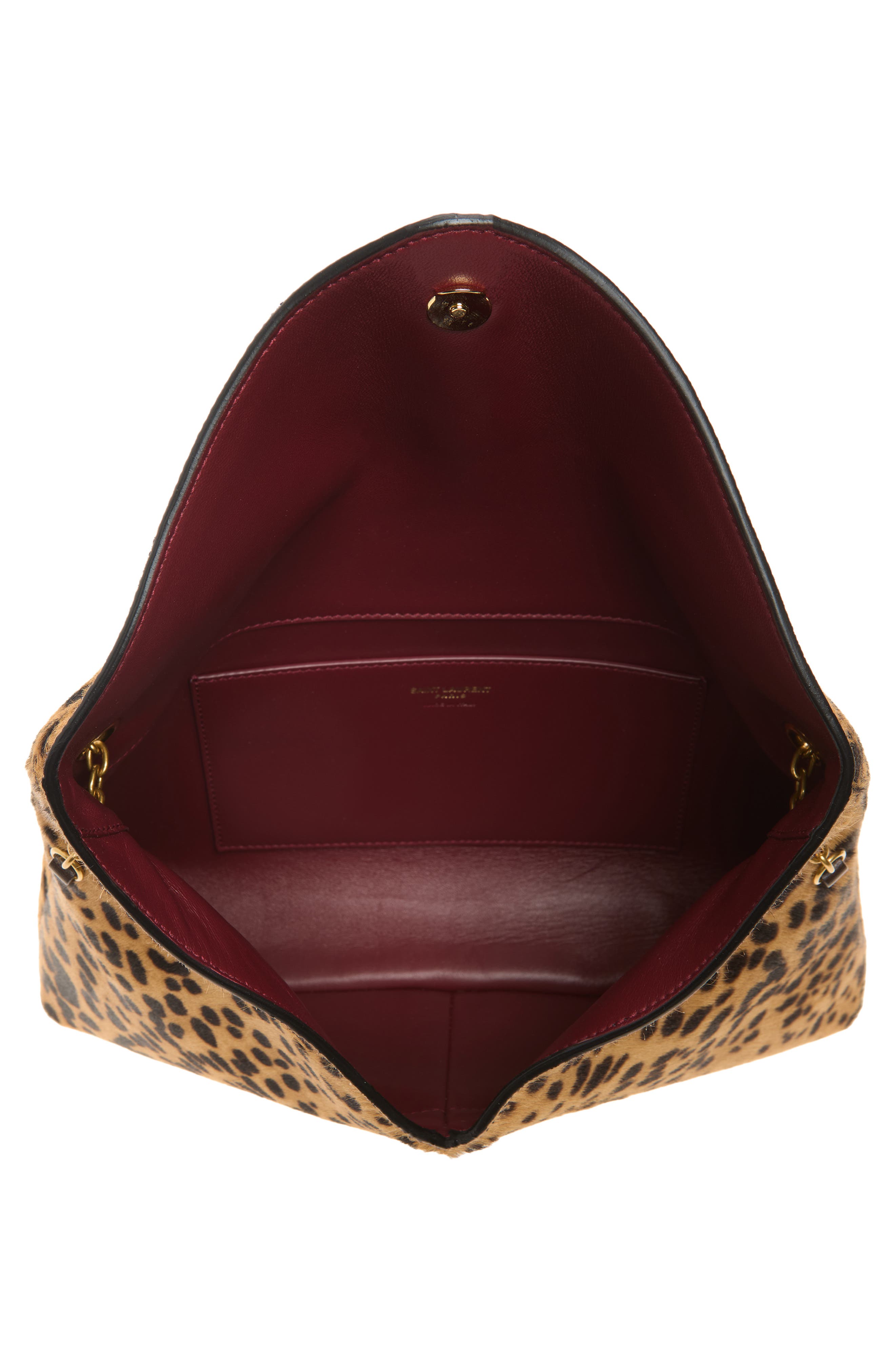 Genuine Calf Hair Envelope on a Chain, Alternate, color, BROWN/ NOIR