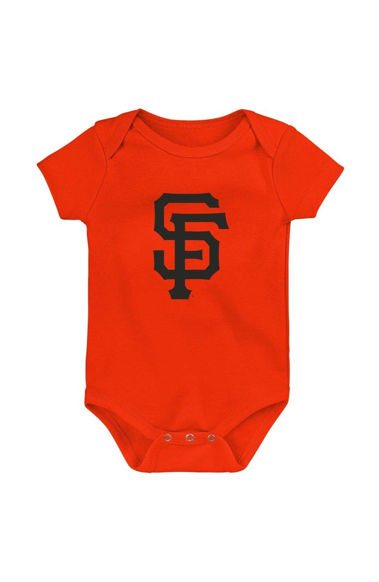 Outerstuff Newborn & Infant Orange/White/Heather Gray San Francisco Giants Biggest Little Fan 3-Pack Bodysuit Set, Alternate, color, Orange