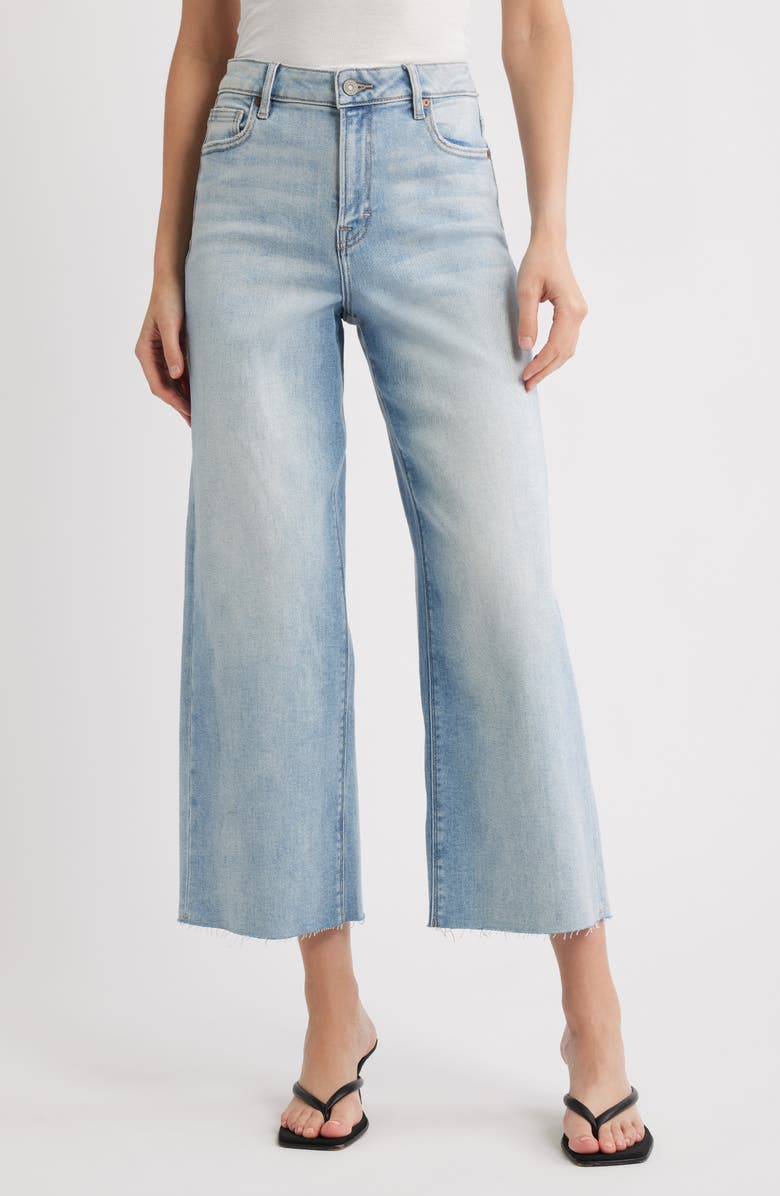 HIDDEN JEANS Clean Crop Wide Leg Jeans, Main, color, Light Wash