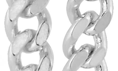 Chloe & Madison Chloe And Madison Cubic Zirconia Star Curb Chain Drop Draped Earrings In Silver