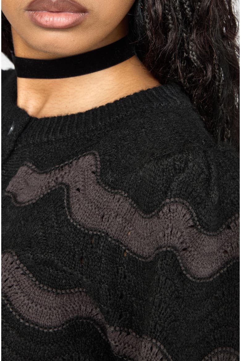 Nave Inverted Knit Cardigan, Alternate, color, Black