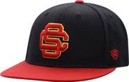 TOP OF THE WORLD Men's Top of the World Black/Cardinal USC Trojans Team Color Two-Tone Fitted Hat