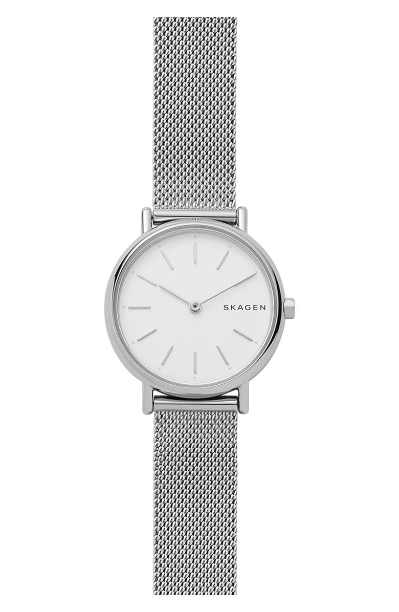 Skagen Signatur Slim Mesh Strap Watch, 30mm, Main, color,