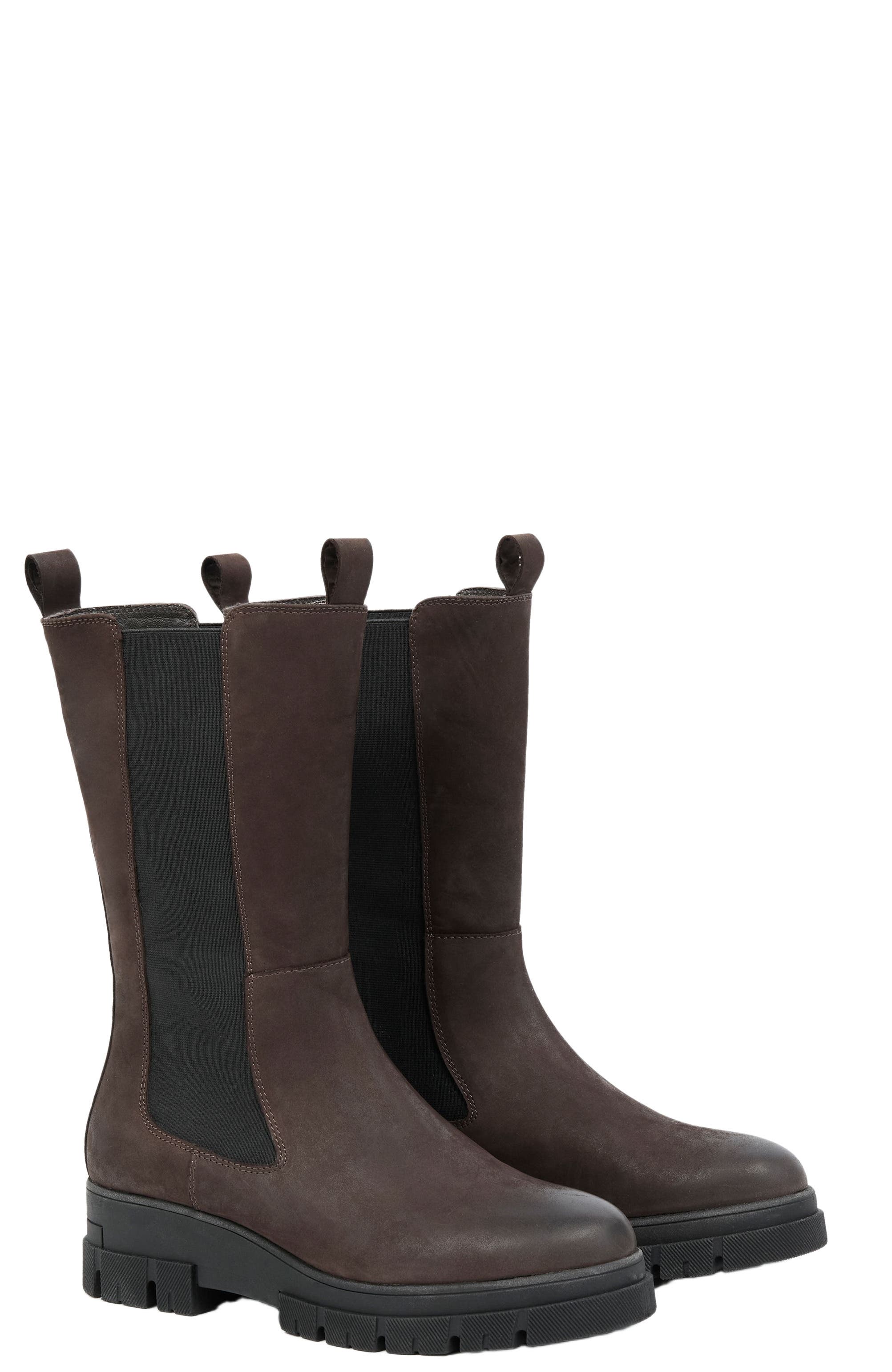 Celtic & Co. Chunky Tall Chelsea Boot, Main, color, Chocolate