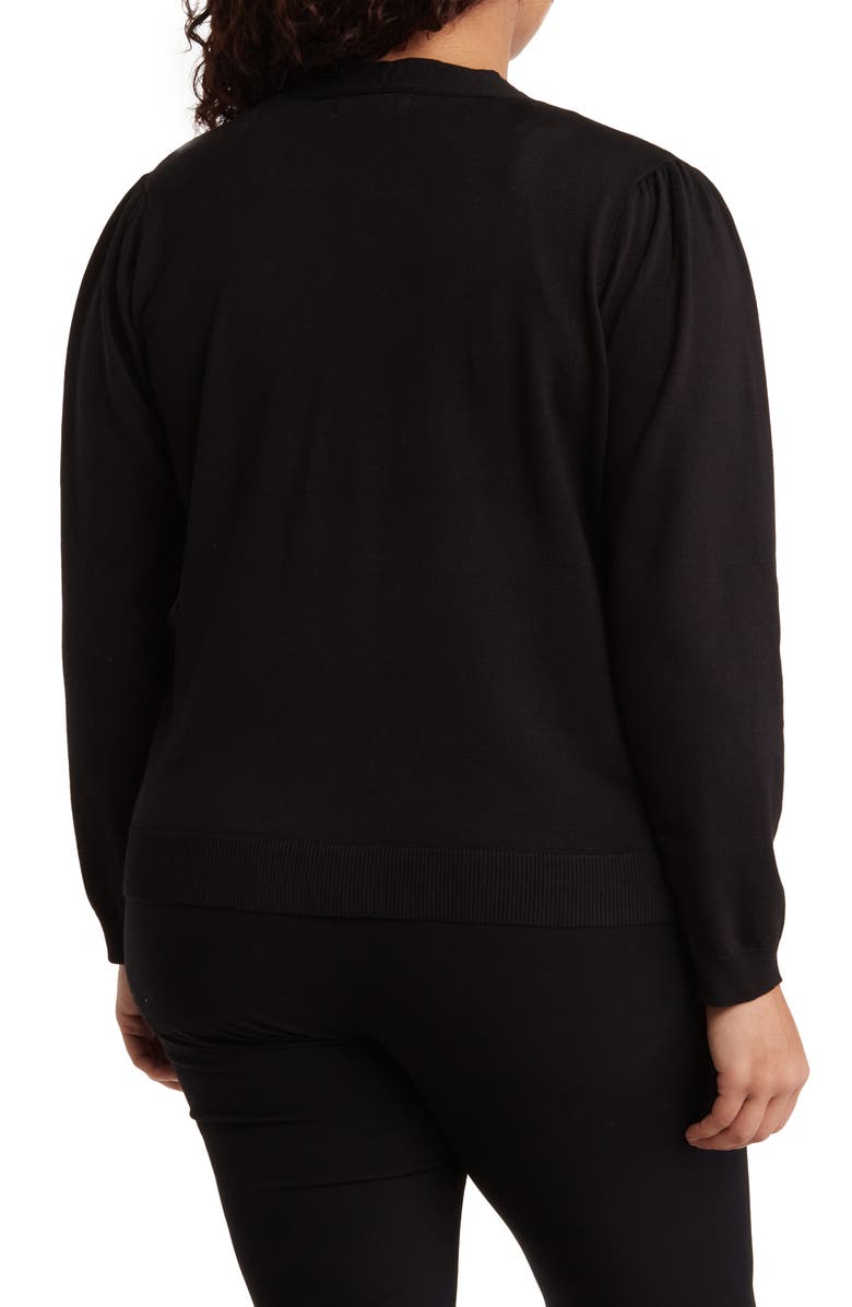 BY DESIGN Panther Pearly Beaded Open Front Cardigan, Alternate, color, Black