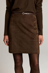 Vince Leather Knee Length Skirt