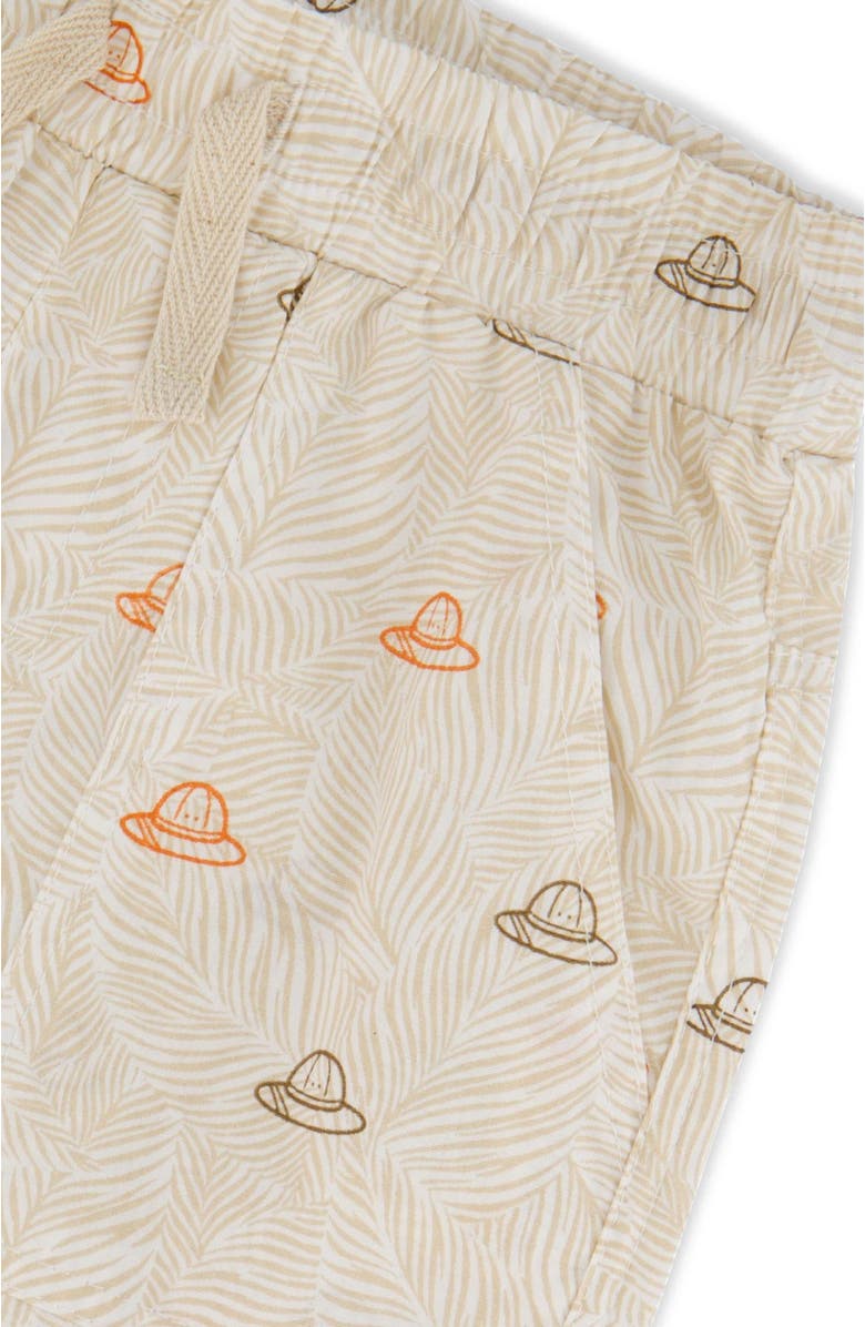 Deux par Deux Elastic Waist Safari Poplin Shorts, Alternate, color, Beige Safari Print