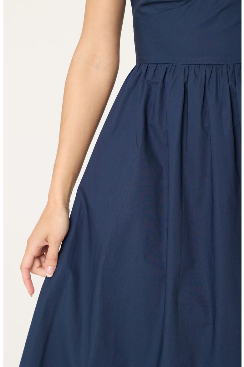 Contrast Detail Cotton Dress, Alternate, color, NAVY
