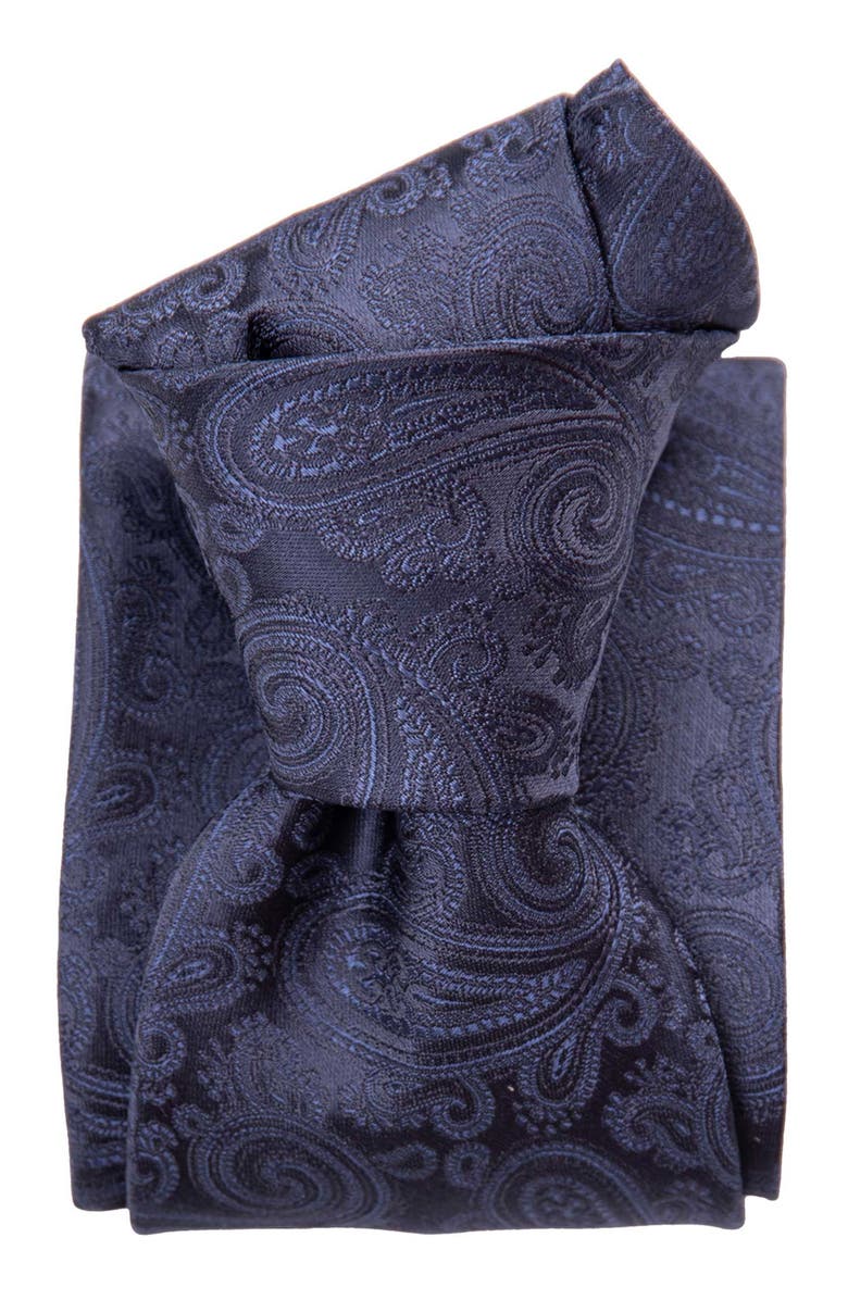 Elizabetta Soave - Extra Long Silk Jacquard Tie for Men, Alternate, color, Midnight Blue