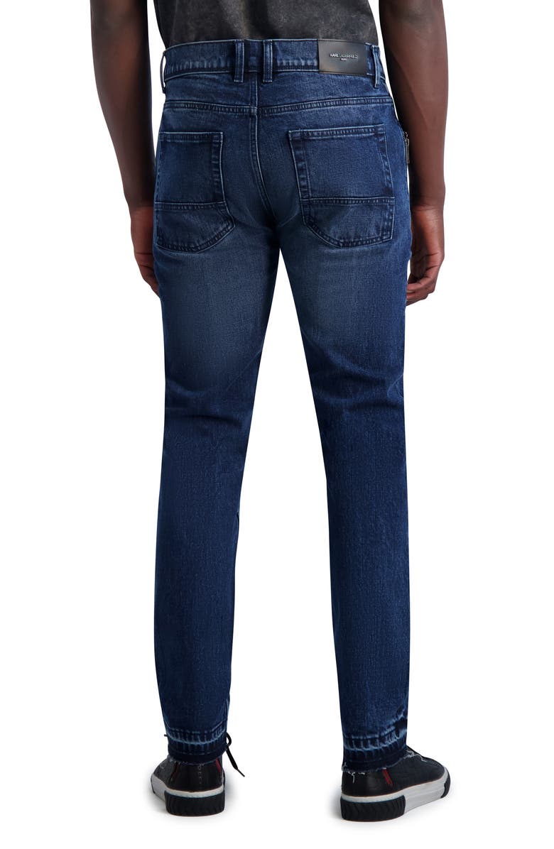 KARL LAGERFELD PARIS Relase Hem Slim Fit Jeans, Alternate, color, 