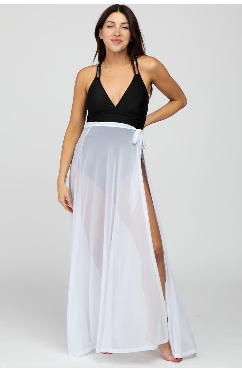 PinkBlush Mesh Wrap Cover Up, Alternate, color, White