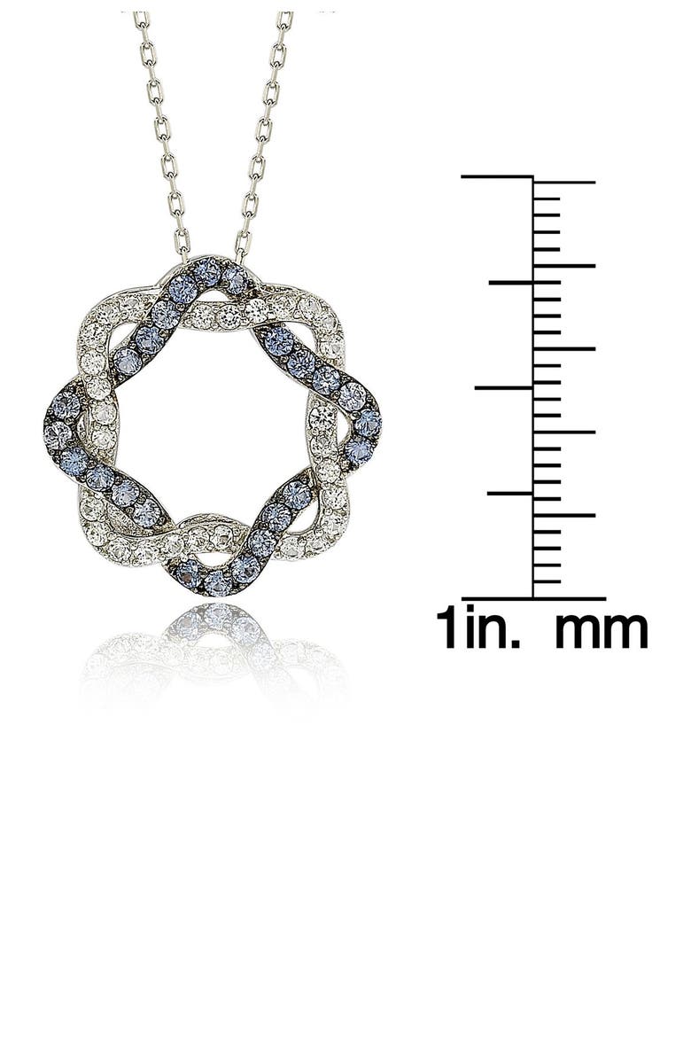 SUZY LEVIAN Sterling Silver Blue & White Sapphire & Diamond Accent Whimsical Circle Pendant Necklace - 0.02ct., Alternate, color, Blue