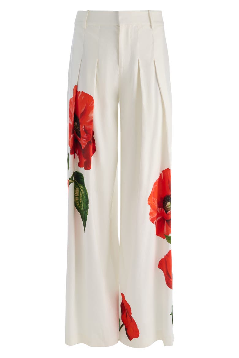 Blaire Pleated High Waist Wide Leg Pants, Alternate, color, SUMMER POPPY