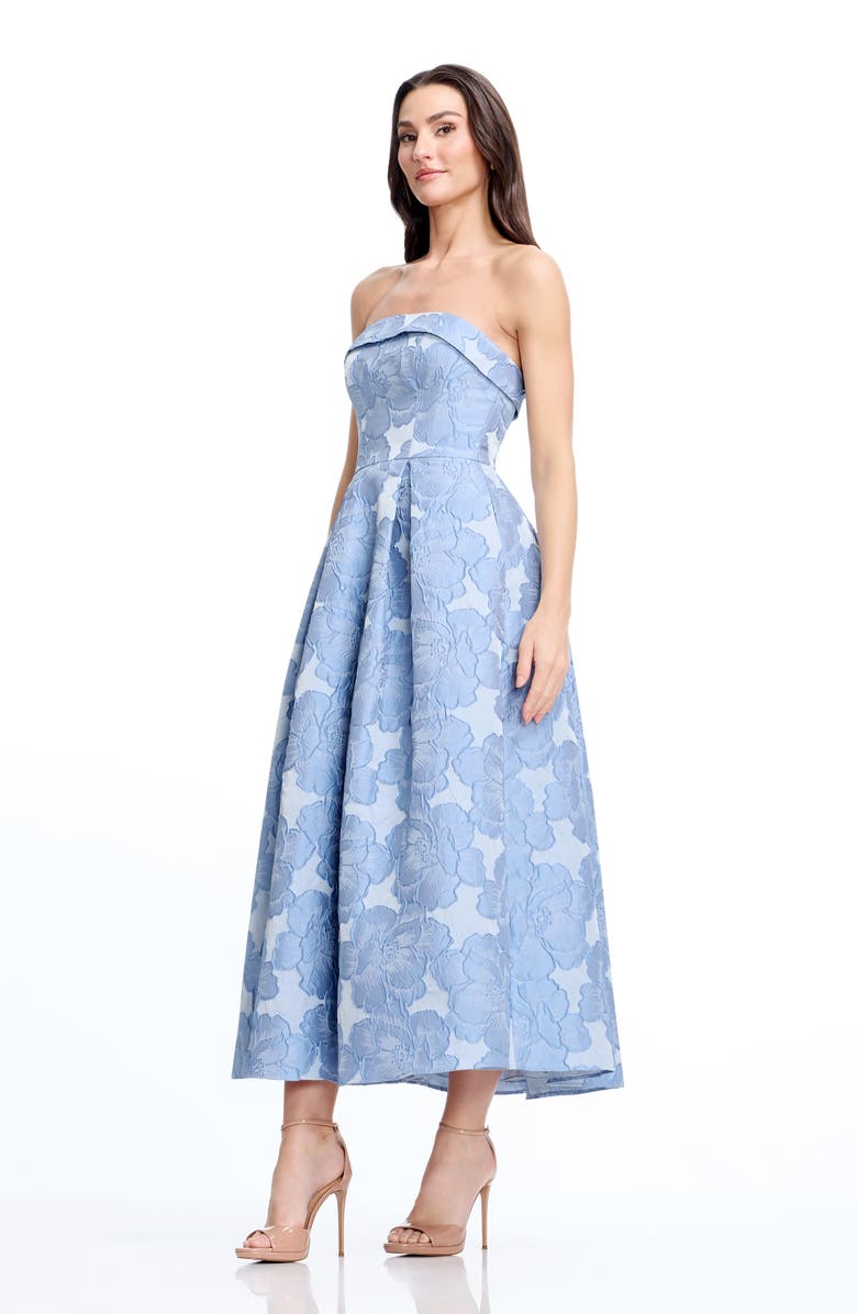 Dress the Population Mika Strapless A-Line Dress, Alternate, color, Sky Multi