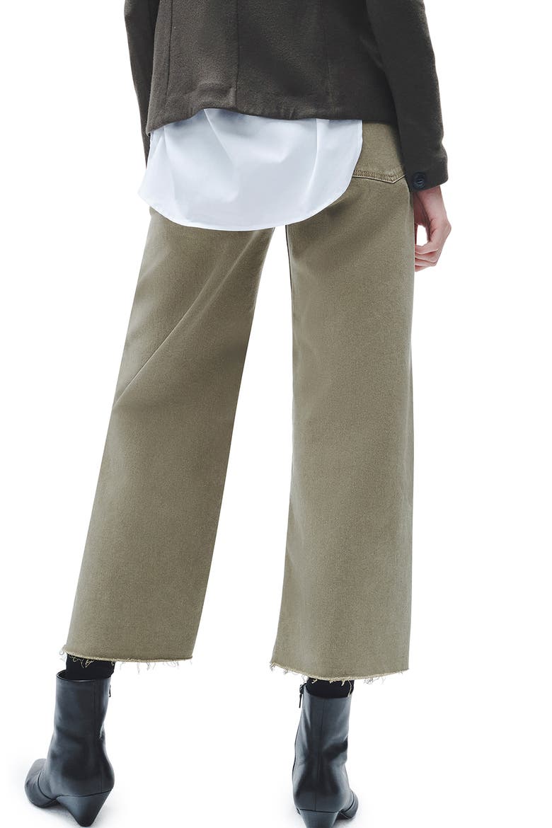 Andi Raw Hem Crop Wide Leg Jeans, Alternate, color, SAGE