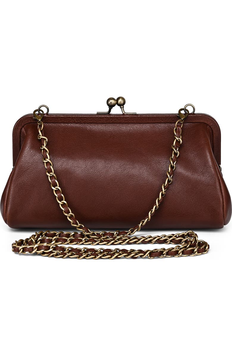 OLD TREND Iris Genuine Leather Vintage Frame Crossbody Bag, Alternate, color, Brown