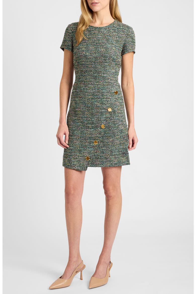Loni A-Line Short Sleeve Dress, Main, color, Evergreen