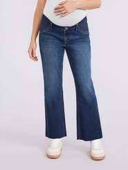 MOTHERHOOD MATERNITY Under the Belly Wide Leg Crop Jeans