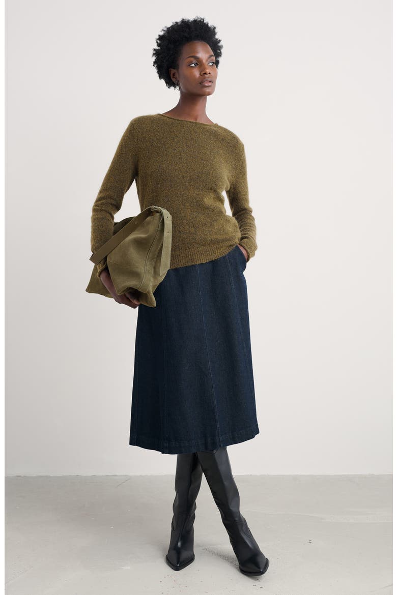 Lily Bell Wool & Mohair Blend Sweater, Alternate, color, KNIT MELANGE RICH OLIVE