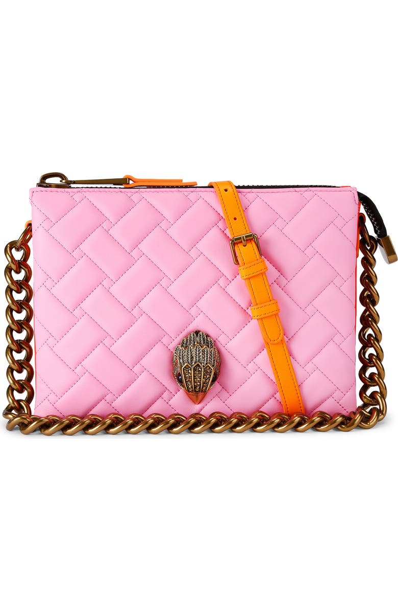 Kurt Geiger London Kensington Puff Quilted Leather Pouch Bag, Main, color, Open Pink